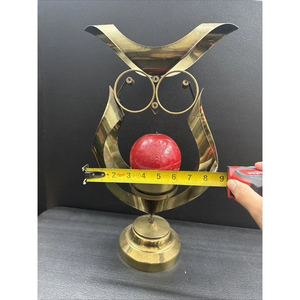Owl Brass Candle Holder - Mascot Brass Owl Tabletop Candle Holder